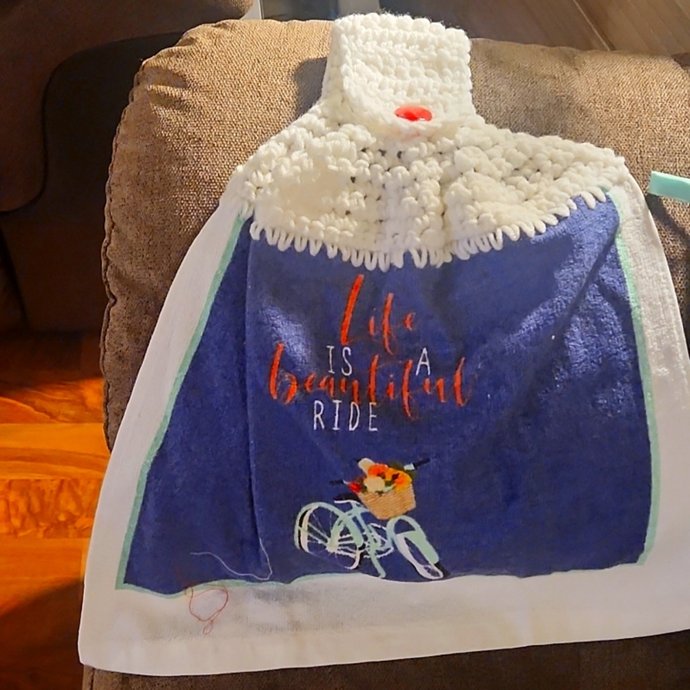 Crochet  topper dishtowel set